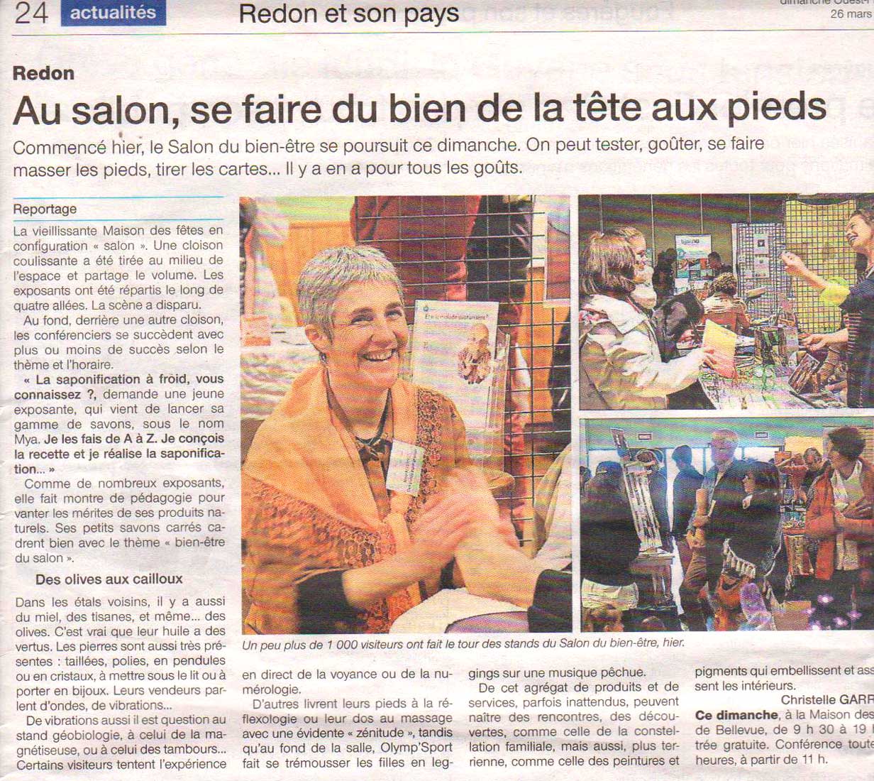 Salon du bien-être Ã  Redon - Ouest France 26 mars 2017